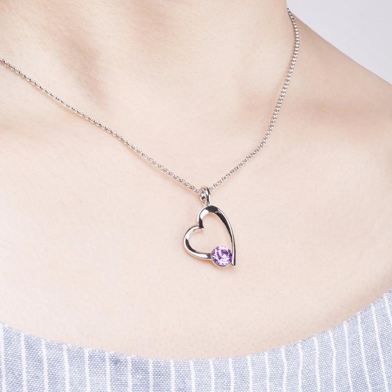 

11.11 Sale Heart Necklace for Women Design White Gold Color Plated with Genuine Austria Crystal Jewlery Bijoux Gift