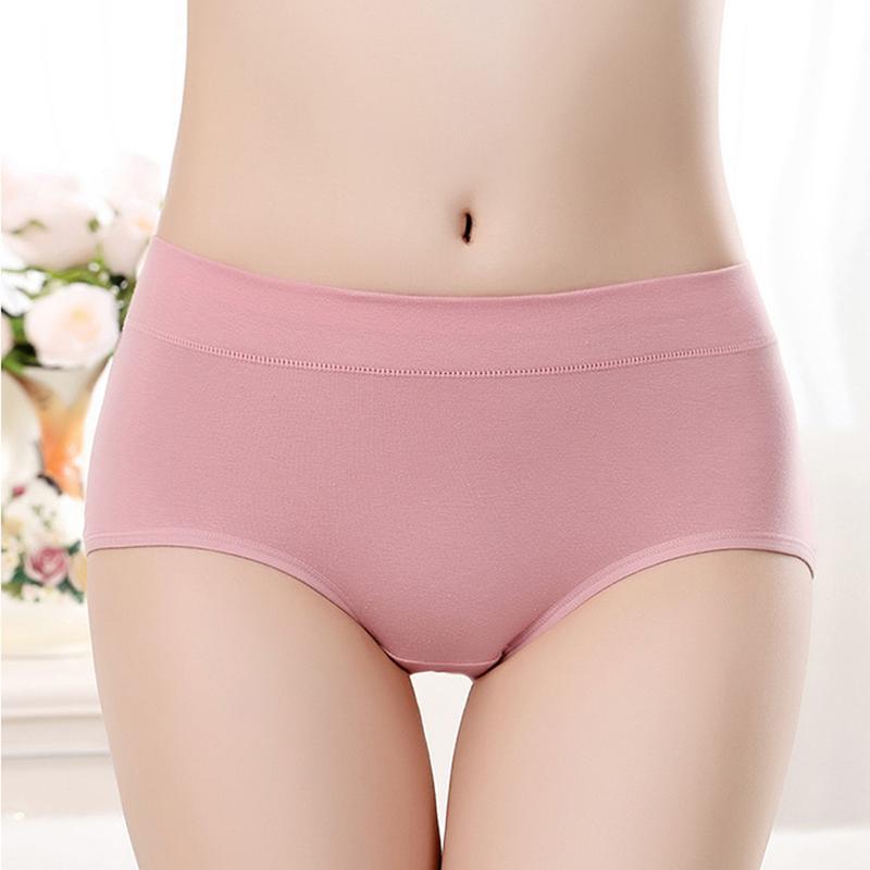 

Fashion Panties Women Cotton Blend Breathable Underwear Briefs For Female Seamless Mid Waist Lingerie Pants Solid Color, Gray