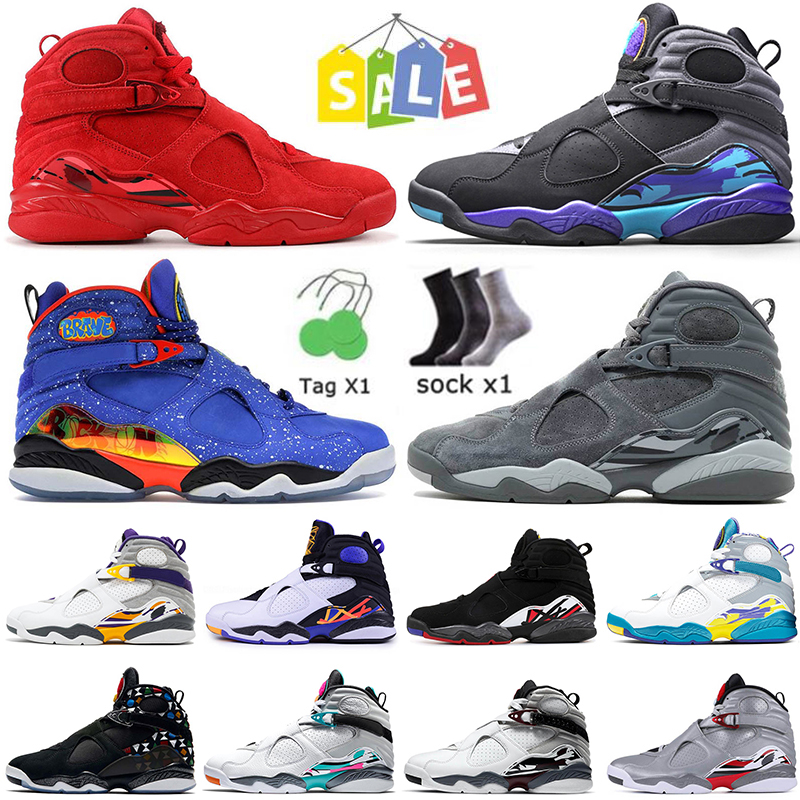 

2022 Authentic Jumpman 8 VIII Men Basketball Shoes 8s South Beach Reflective Quai 54 Raid Three Peat White Black Aqua Valentine's Day Sports Trainers Sneakers, A1 south beach