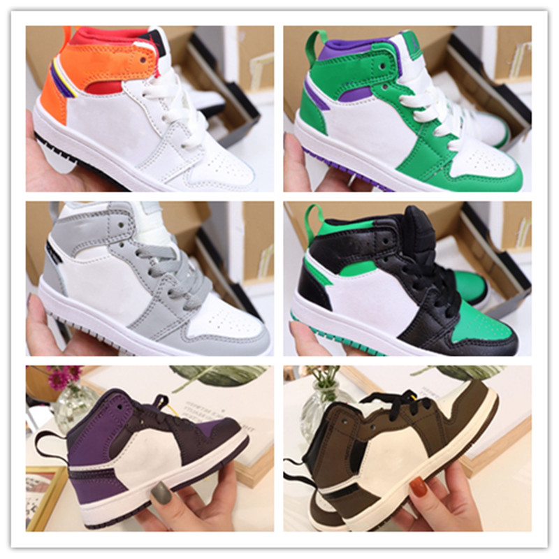 

2020 TS 1s basketball shoes Travis Scotti High OG 1 TS sneakers outdoor sports Youth Children Trainers shoes size22-37