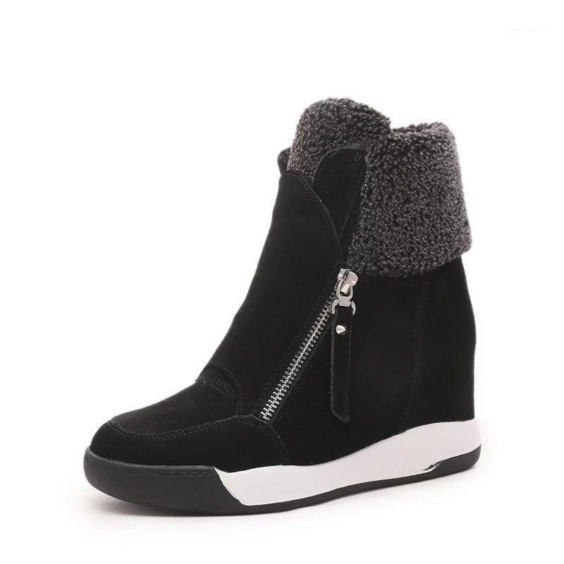 

Women's Boots 2020 Winter Thick-soled Short Boots Increase Snow Casual Cotton Shoes Women's1, Brown