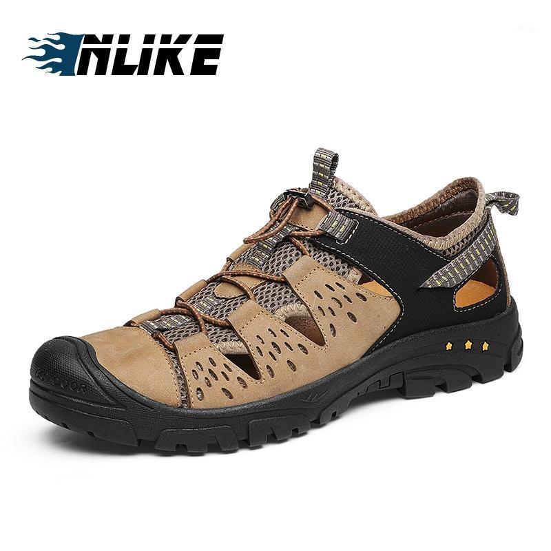 

Big Size Top quality sandal men sandals summer genuine leather sandals1, Black