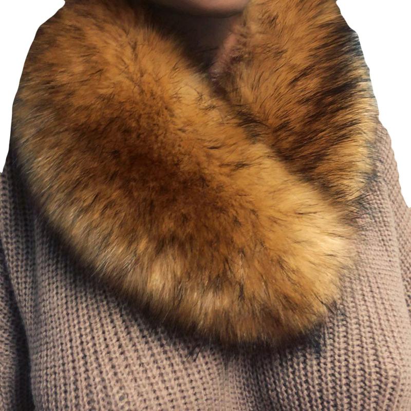 

30#Fashion Faux Wool Women Scarf Shawl Autumn Winter Luxury Lady Clothes Accessories Women Genuine Fur Collar For