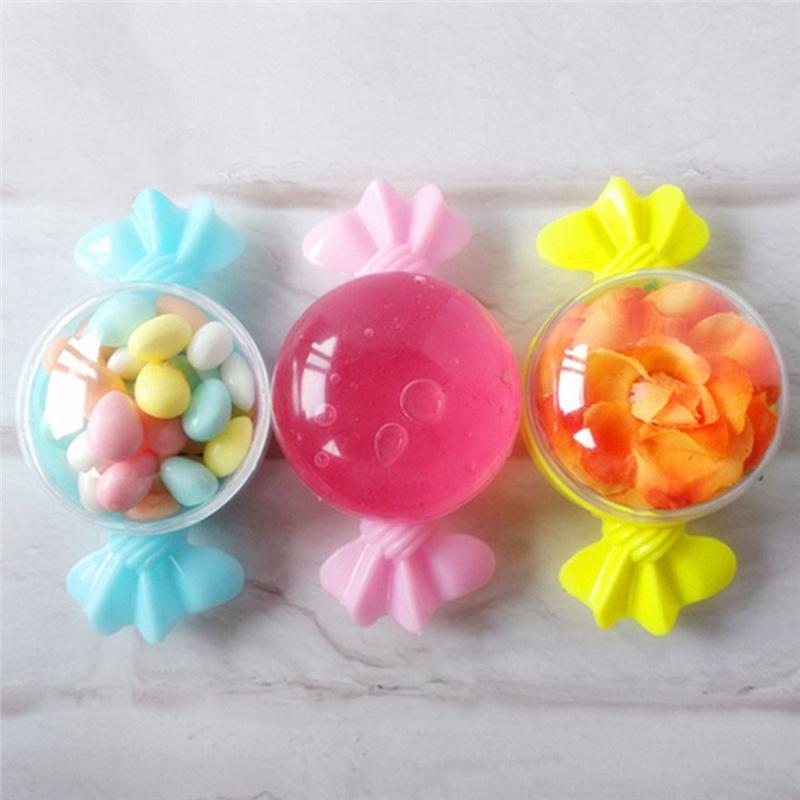 

60/120pc Plastic Candy Boxes Lovely Candy Shape Box Round Chocolate Boxes Wedding Birthday Baby Shower Decoration