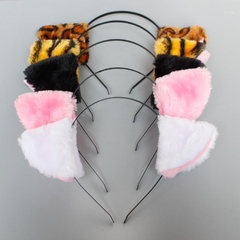 

New Animal Cat Leopard Tiger Ears Headband Hair Clips Women Girls Anime Cosplay Hair Accessory Halloween Party Favor Gift1