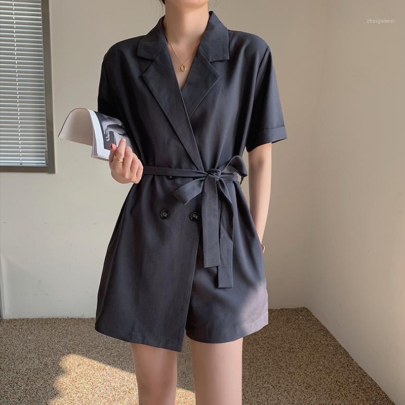 

Women's Jumpsuits & Rompers Alien Kitty 2021 Summer Women Elegant Bodysuits Solid Loose High Waist Office Lady Playsuits Cool Casual Female, Black