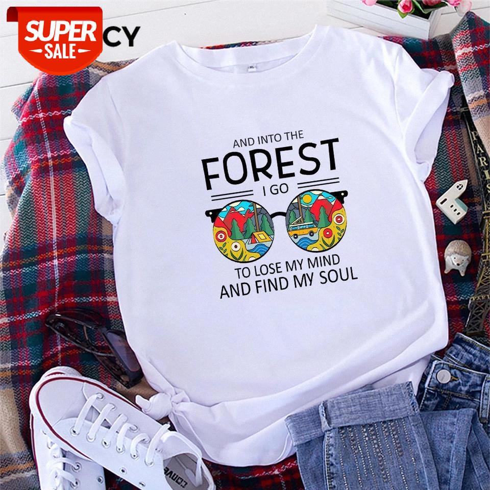 

JFUNCY 100% Cotton Women Tshirt Oversize Short Sleeve T-shirt Summer Loose Tee Shirt New Cartoon Print Woman Tops Female Clothes #Sb7Z, White