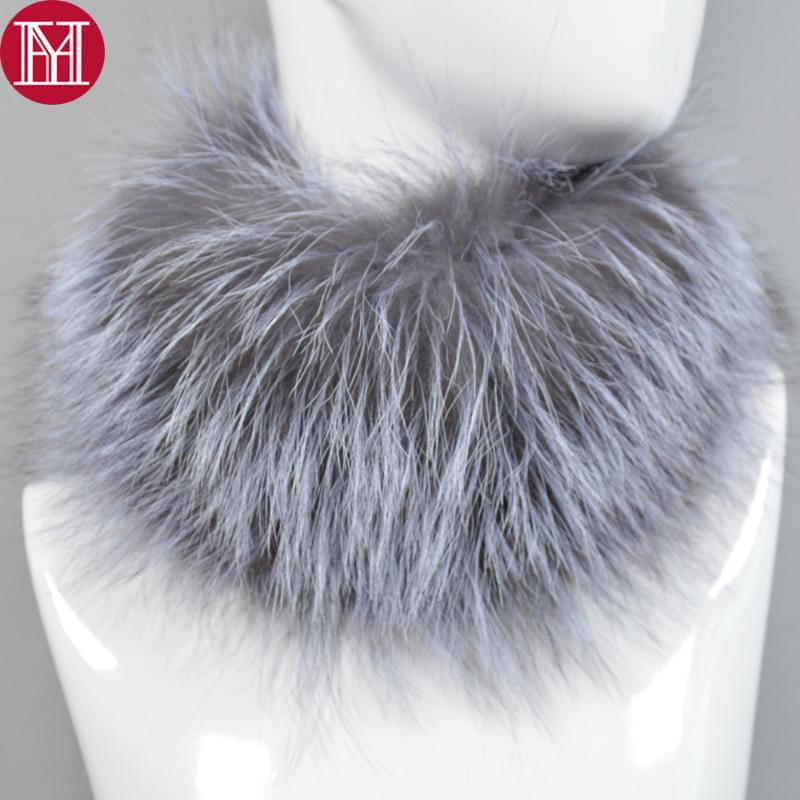 

Winter Brand Women Real Fur Scarf Girls Warm Knitted Good Elastic Real Fur Ring Headband Natural Soft Scarves