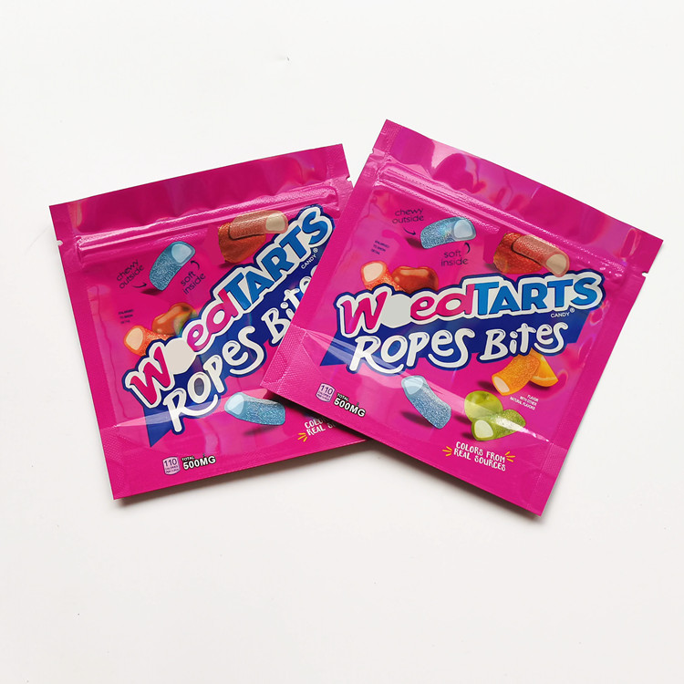 

Hot New Empty Weedtarts Ropes Bites Bag 500mg Packaging For Dry Herb Tobacco Flower Smell Proof Bag