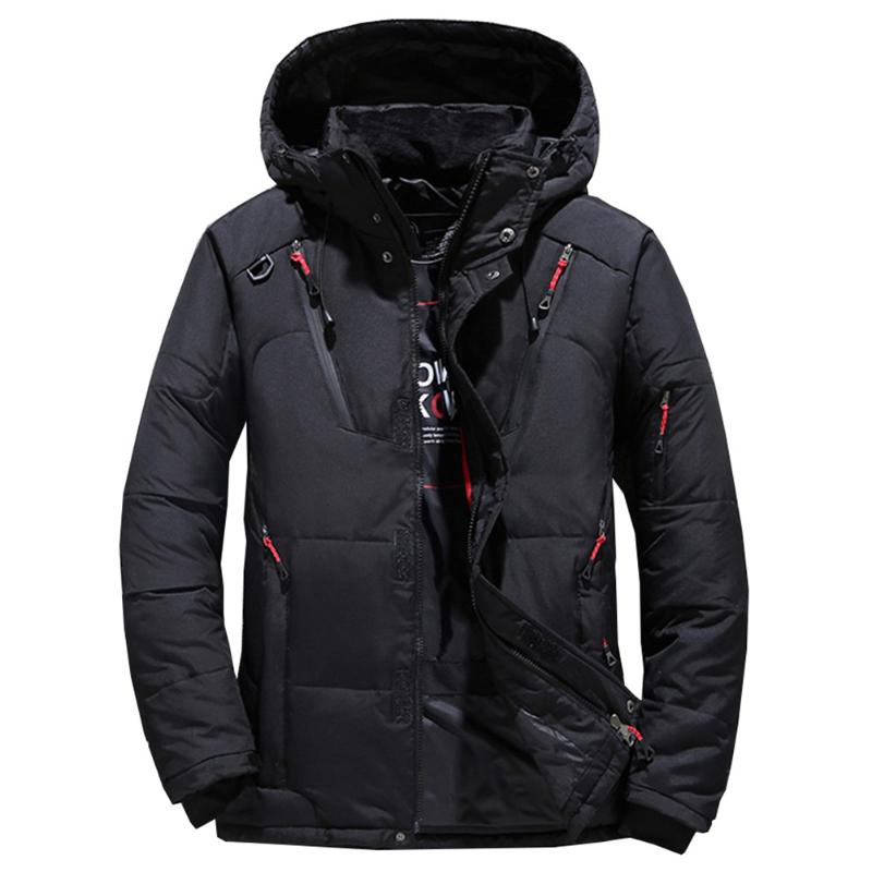 winter Mens jacket warm and thick fit short down jacket zipper Hooded Coat can be hand washed without wrinkles Down