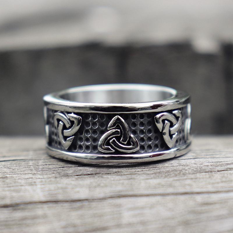 

Viking Stainless Steel Celtics Knot Wedding Band Men Nordic Rings Womens Ring Promise Jewelry