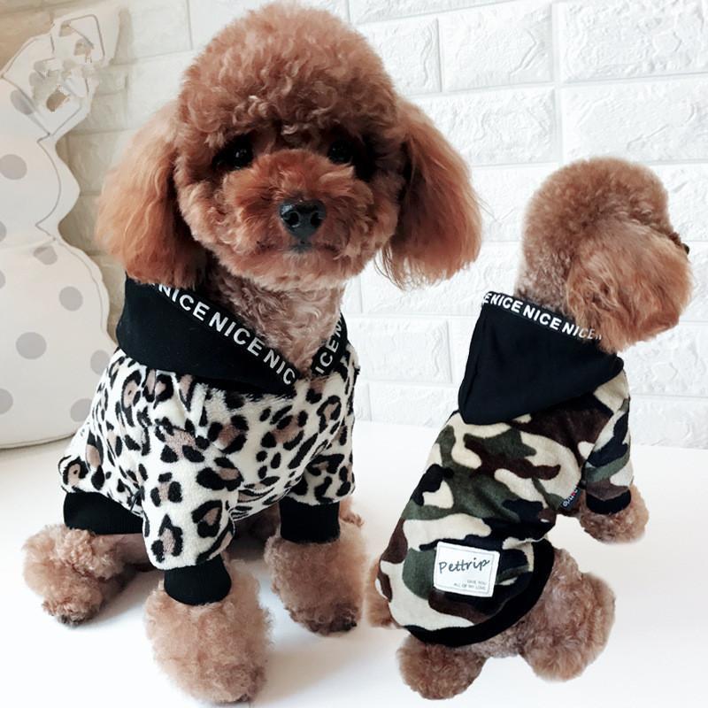 

Small Dog Clothes Winter Dog Hoodie Coat Cat Chihuahua Poodle Bicon Pug Clothing for Costume Pet Apparel Outfit1, Leopard