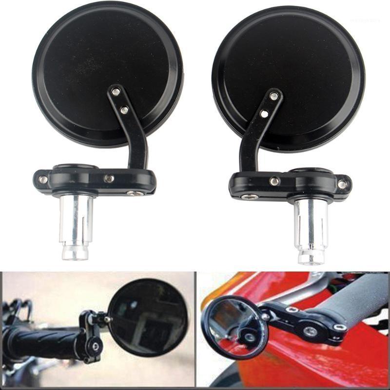 

Motorcycle Mirrors 1 Pair CNC Aluminum Rearview 3" Handle Bar End 7/8" Side Round