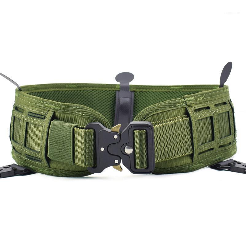 

Molle Padded Tactical Belt Hunting Girdle Wargame Paintball Waistband Army Waist Support Combat Belts1, Black
