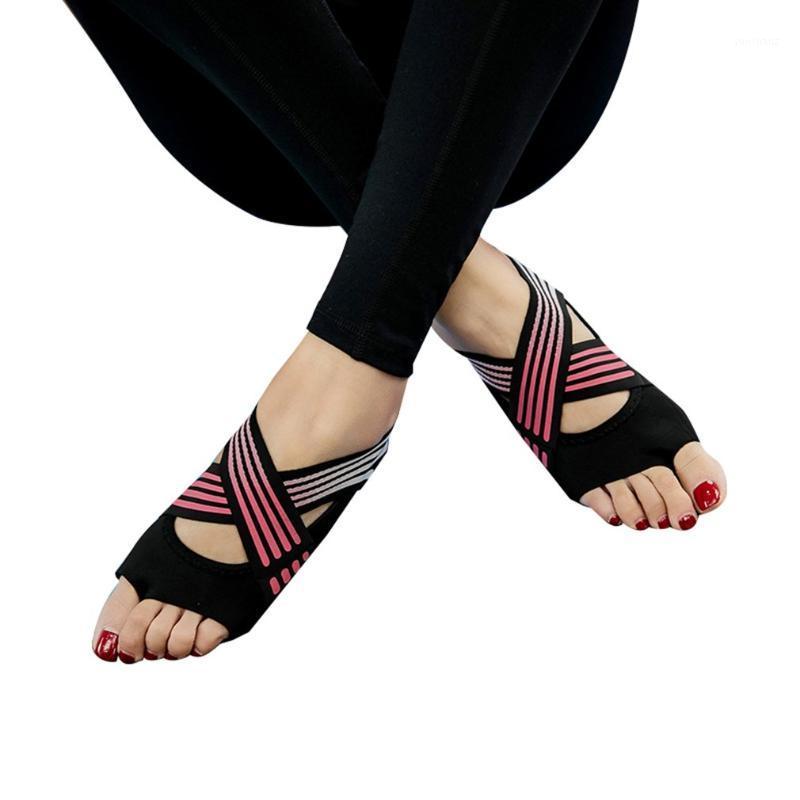 

Fashion women's non-slip fitness dance Pilates socks professional indoor yoga shoes soft bottom Elastic Bandage socks1, Black 37 38