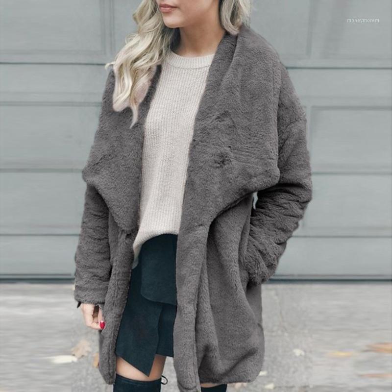 

2019 Winter Teddy Coat Women Faux Fur Coat Teddy Bear Jacket Thick Warm Fake Fleece Jacket Fluffy Jackets Plus Size Overcoat#G301, Black