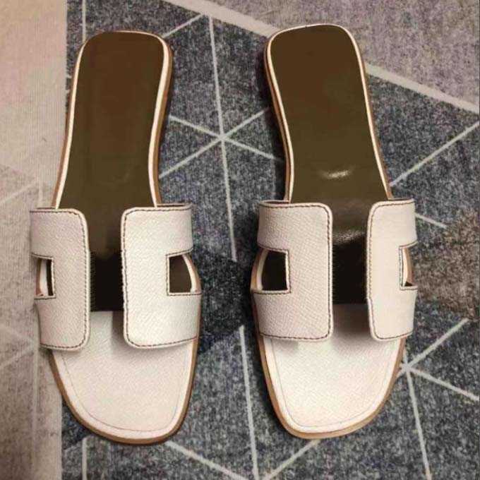 

2022 Classics Fashion Women slipper Sandals Slides Summer Sexy real leather platform Flats Shoes Ladies Beach Hot, 123