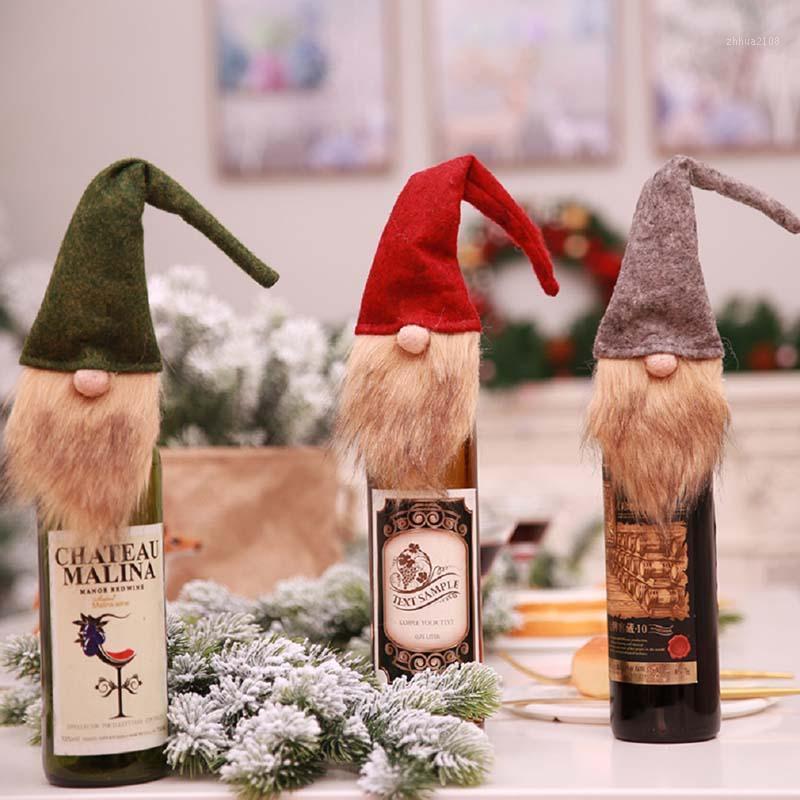 

Nordic Santa Claus Dwarf Doll Wine Bottle Cap Cover Christmas for Dinner Party Christmas Eve Decorations(Bottle Cap Cover)1