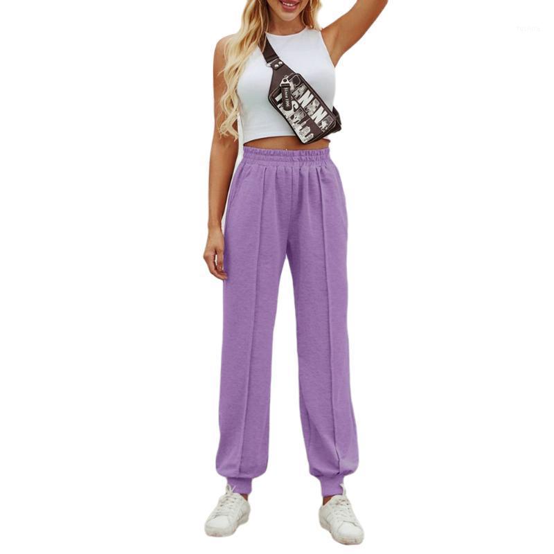 

New Fashion Women Ladies Autumn Casual High Waist Trousers Female Side Pockets Ankle Banded Pencil Pants Bottoms1, Khaki