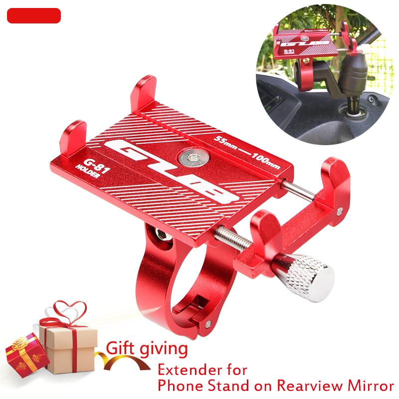 

Aluminum Alloy Mobile Phone Stands MTB Bike Bicycle Motorcycle Phone Holder Support GPS moto Holder for 3.5" to 7.5" Smartphones, G81-titanium