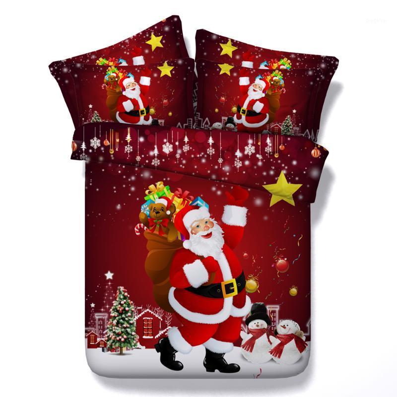 

Free shipping Christmas Day 3d 4pcs bedding set without filling /full/queen/king/super king size Merry Xmas home textile1