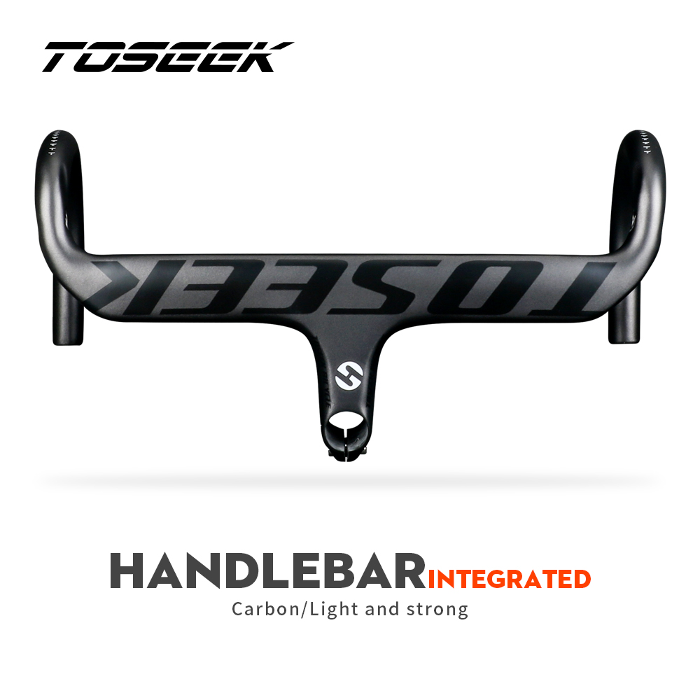 

TOSEEK Carbon Road Handlebar Bicycle Handlebar 28.6mm Road Bike Handlebar Stem Matt Black Carbon Handlebars