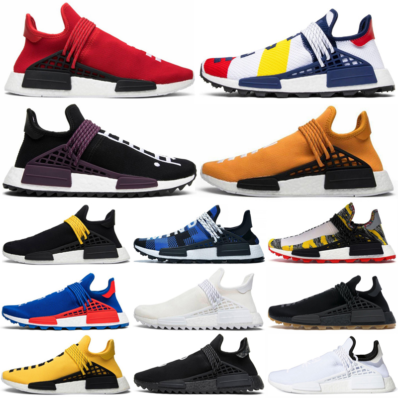 

2021 Pharrell Williams NMD Human Race Shoes Running Shoes Equality Nerd Black Nobel Ink Human Races Mens Shoes Women Trainers Sneakers, White;red