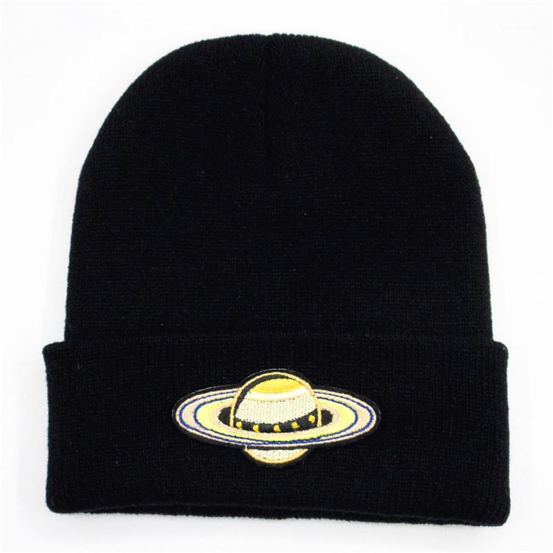 

LDSLYJR Cotton Planet embroidery Thicken knitted hat winter warm hat Skullies cap beanie for men and women 2621