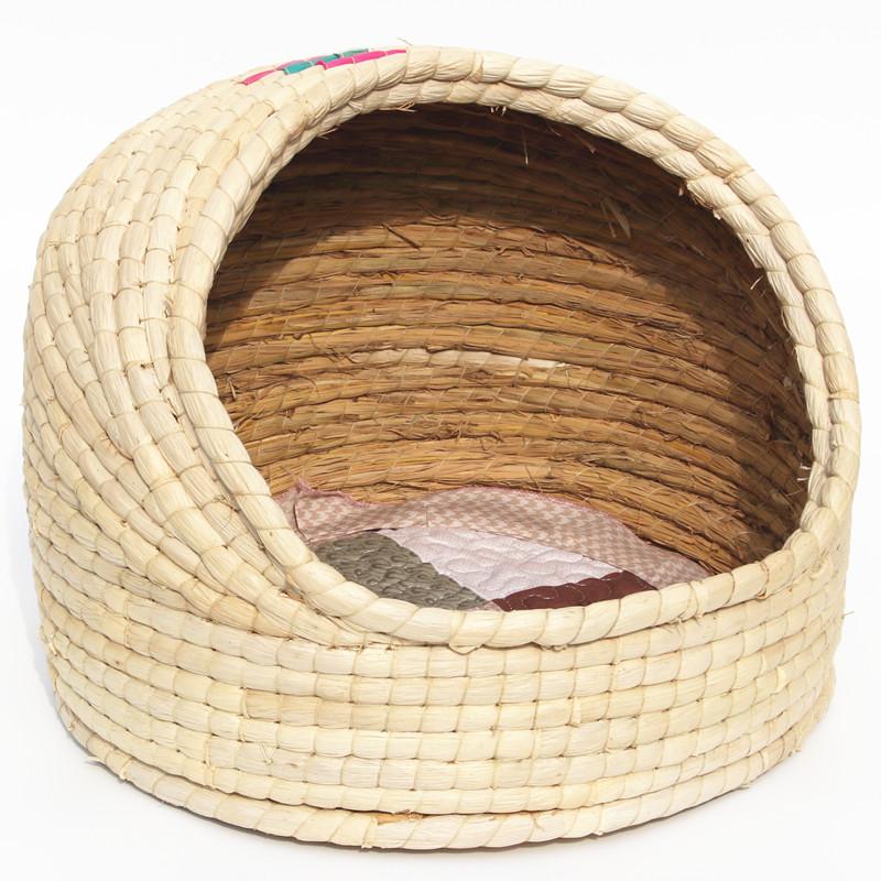 

Four seasons cat nest dog nest winter warm pet grass house hand woven pet bed Japanese cat's