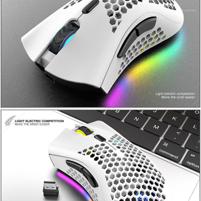

Lightweight Rechargeable RGB LED Optical Honeycomb Game Mice 1600DPI Hollow-out 2.4G USB Wireless Mouse for PC Laptop Gamers1