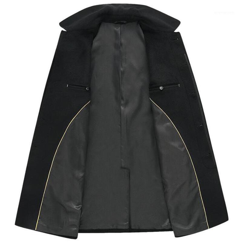 

Brand Long Wool Coat Men Fashion Pea Coat Jacket Wool Blends Slim Cotton Winter Jackets Mens Woolen Overcoat Abrigo Hombre1, Black