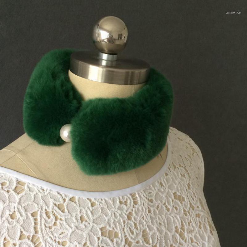 

Autumn And Winter New Rex Bib Scarf Double Layer Pure Color Fur Straw Woven Scarf Female Bib Pearl Buckle1