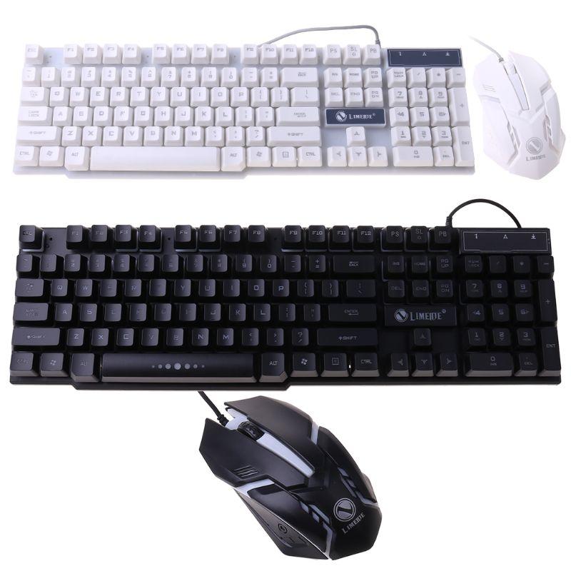 

Gaming Keyboard and Wired Mouse Combo Set LED Light Backlight for Computer PC
