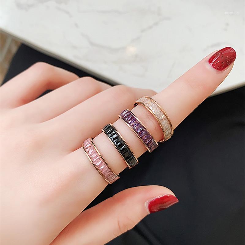 

Rose Gold Multicolour Snow Zircona Ring for Woman engagement ring Gift 316L Stainless Steel Jewelry High Polish Never Fade KK0151