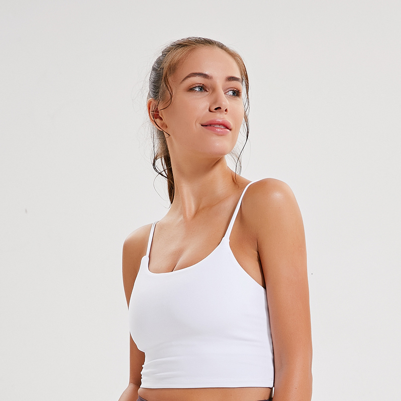 

2021 New Lifetime Women Shelf Built in Crop Top with Removable Padding Longline Sports Bra for Workout Lounging F40p, White