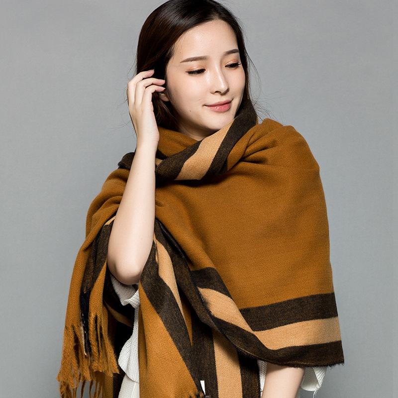 

Women Cape Artificial Cashmere Scarves Autumn Winter New Female Wool Scarf Lady Wide Long Shawl Wrap Blanket Warm Tippet Brand