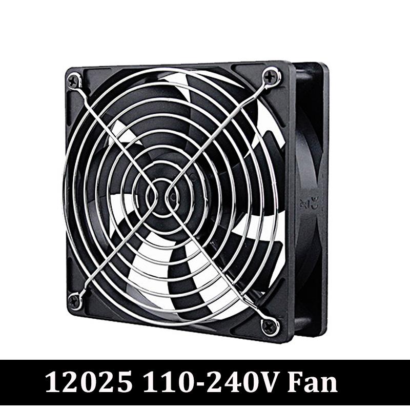 

Gdstime 120mm EC Brushless Cooling Fan AC 110V 115V 120V 220V 240V Axial Fan With Screw/Grill 12025 For Computer Case Cooler