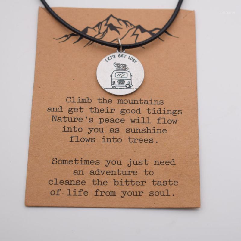 

SanLan 12pcs let's get lost hiking necklace camping gift1