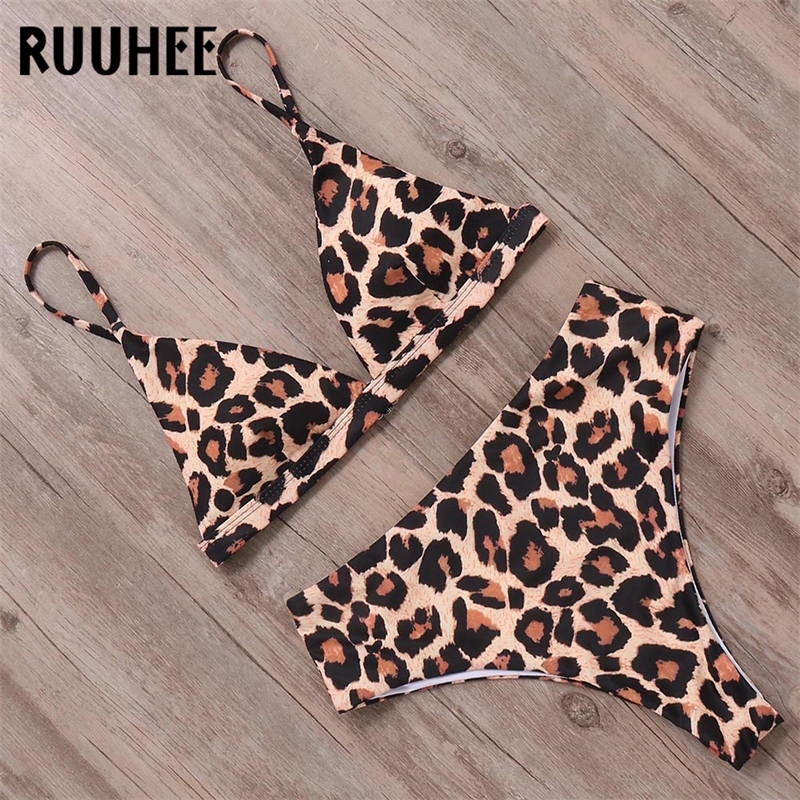 

RUUHEE Sexy Bikini Swimwear Swimsuit Women Leopard Bikini Set Bathing Suit Push Up Women Summer Beach Wear Padded Biquini Y200319, B868py