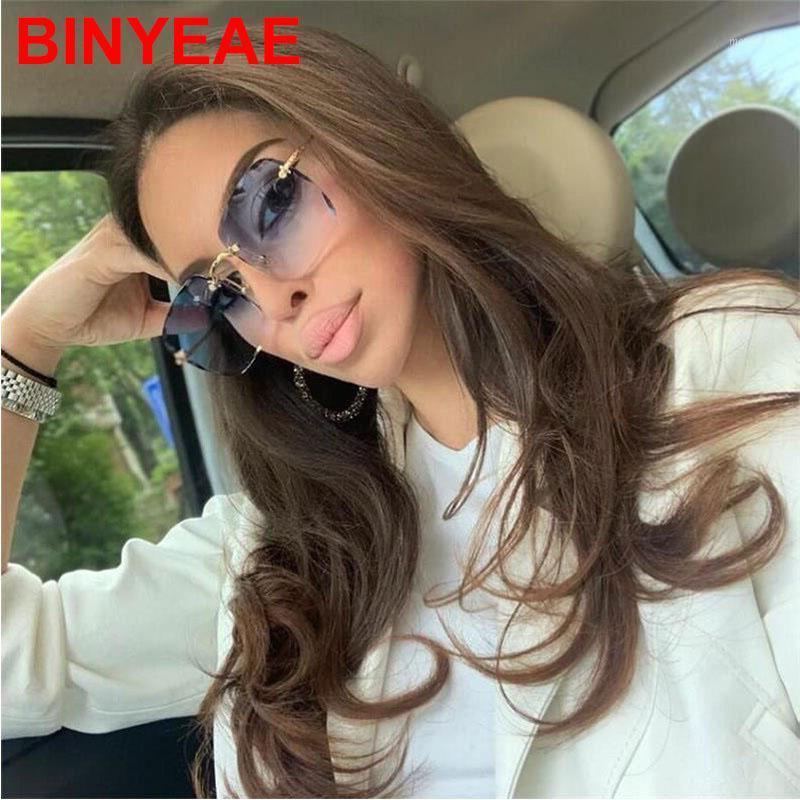 

2020 New French Luxury Rimless Square Scalloped Sunglasses Women Fashion Brands Tint Pink Sun Glasses For Female UV400 Shades1
