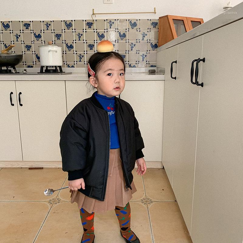 

2020 Autumn Winter New Arrival Boys and Girls Fashion Korean Design Baseball Coat Kids Cotton-patted Jackets Boy Clothes1, Black