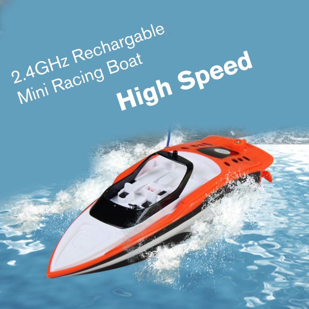 

Rechargable Mini Electric Sport High Speed RC Boat Remote Control Boat For Children Toys Kids New Year Xmas Gift, Green