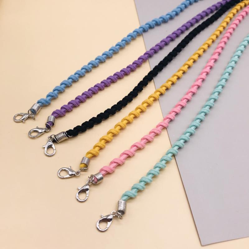 

2020 Korea Candy Color Mask Accessories Elegant Women Elastic Children Anti-Loss Halter mask chain holder lanyard