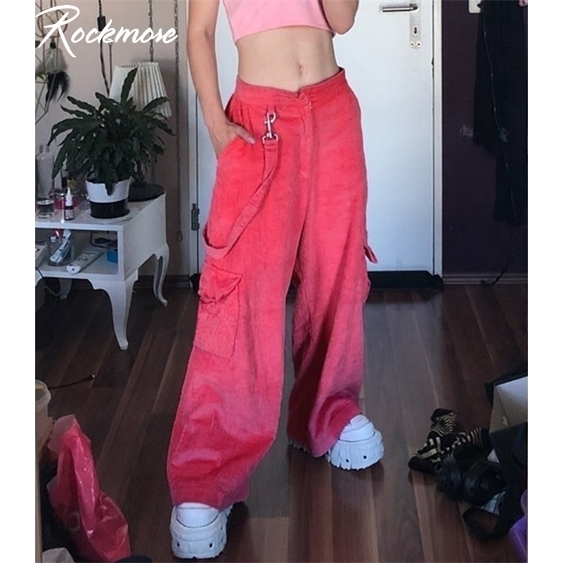 

Rockmore Vintage Joggers Women Wide Leg Straight Pants streetwear Sweatpant High Waist Pants Korean Plus Size Harajuku Trousers 201228, Army green