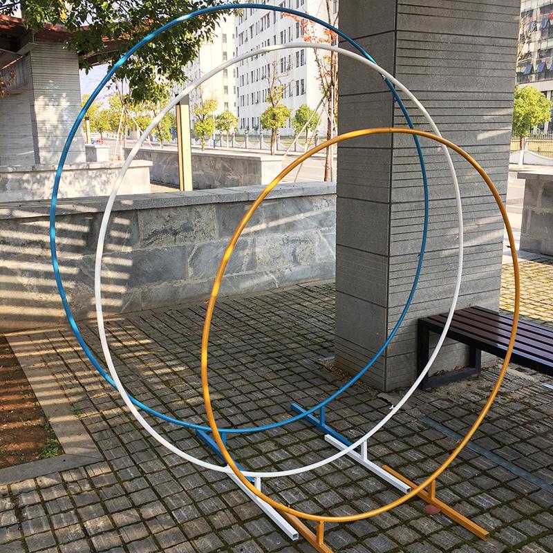 

Round Wedding Arch Backdrop Stand Children Birthday Party DIY Decoration Background Wall Outdoor Circle Iron Shelf Decor Pr