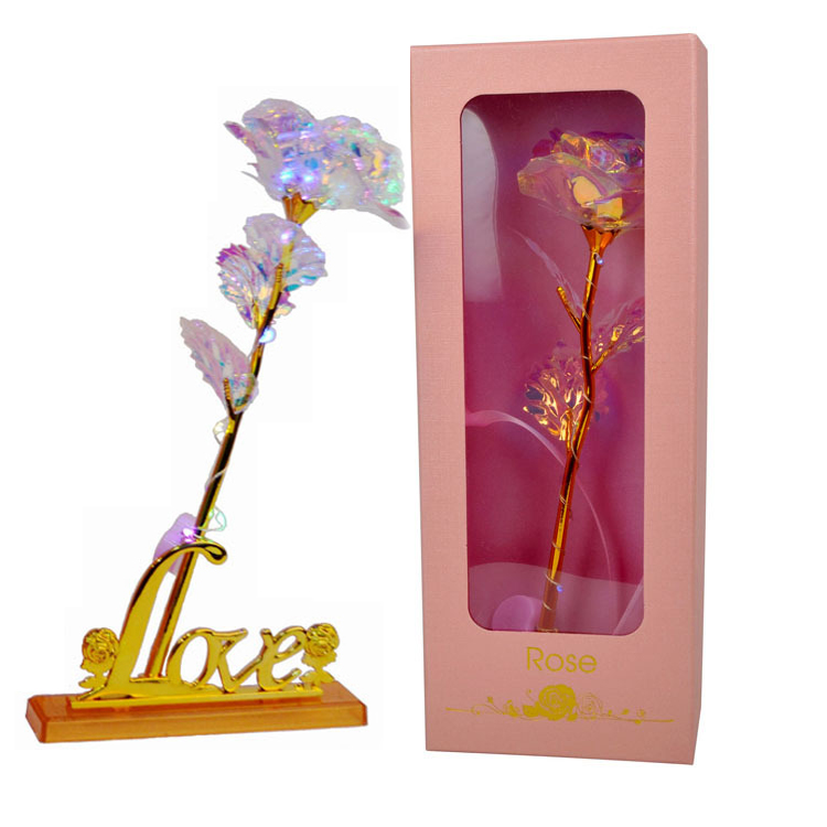 

24k Gold Plated Roses with Hearts for Pink Gift Box Gift Valentine's Day Mother's Day Gift Flowers Gold Dipped Roses