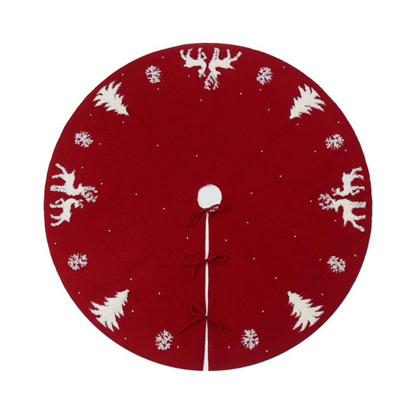 

Christmas Decorations Tree Skirt 48 Inch Large Red Thick Knitted DIY Festival Household Supplies