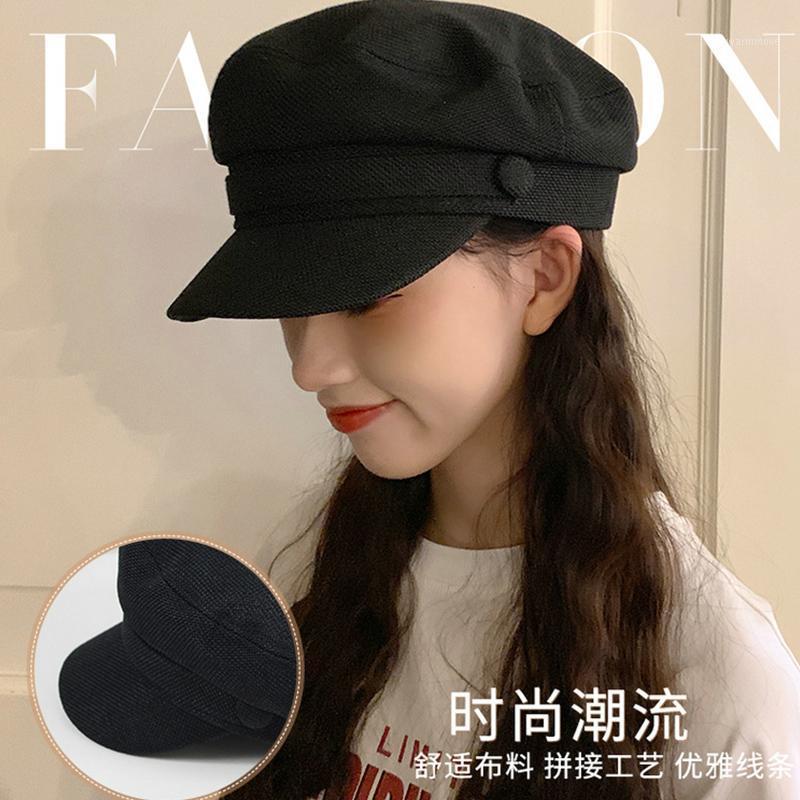 

Hot Navy Berets Hat Retro All-match Women Autumn Winter Beret Peaked Cap Cotton Painter Hat1, White