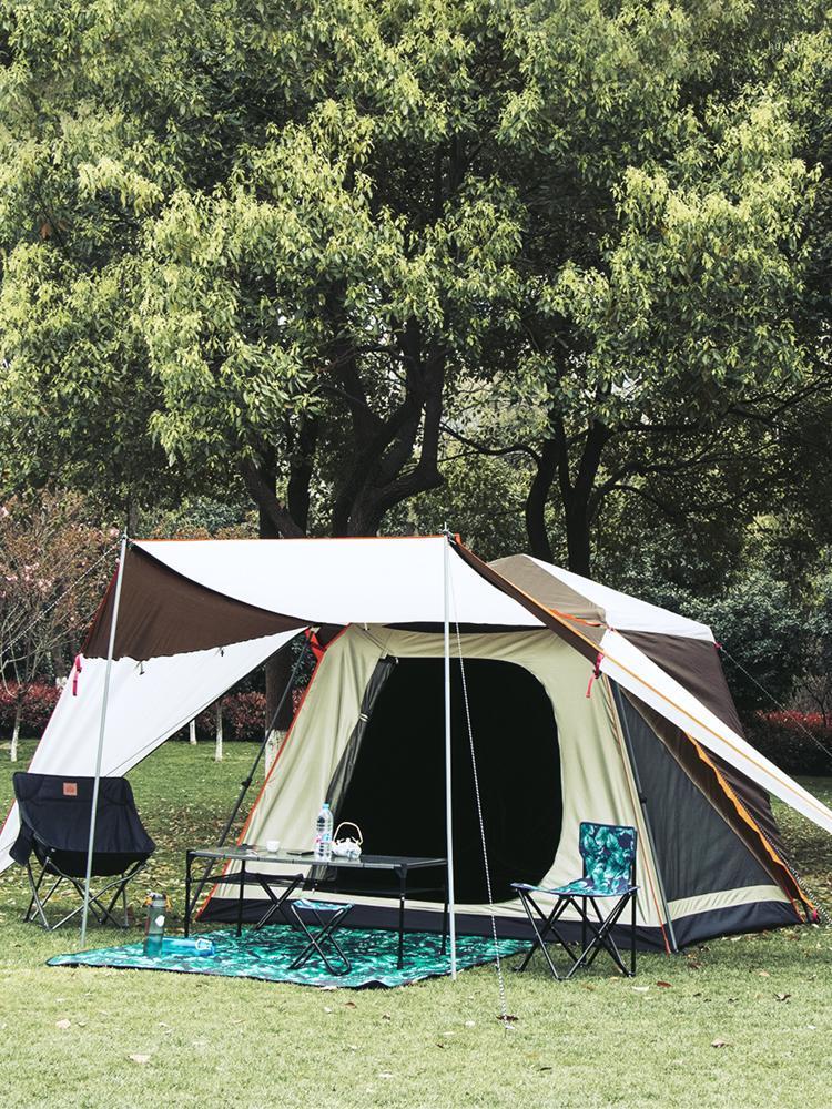 

Tent Outdoor Camping Thickened Double-Layer Automatic Rainstorm-Proof UV Line 4-6 Outdoor Camping Equipment for People1