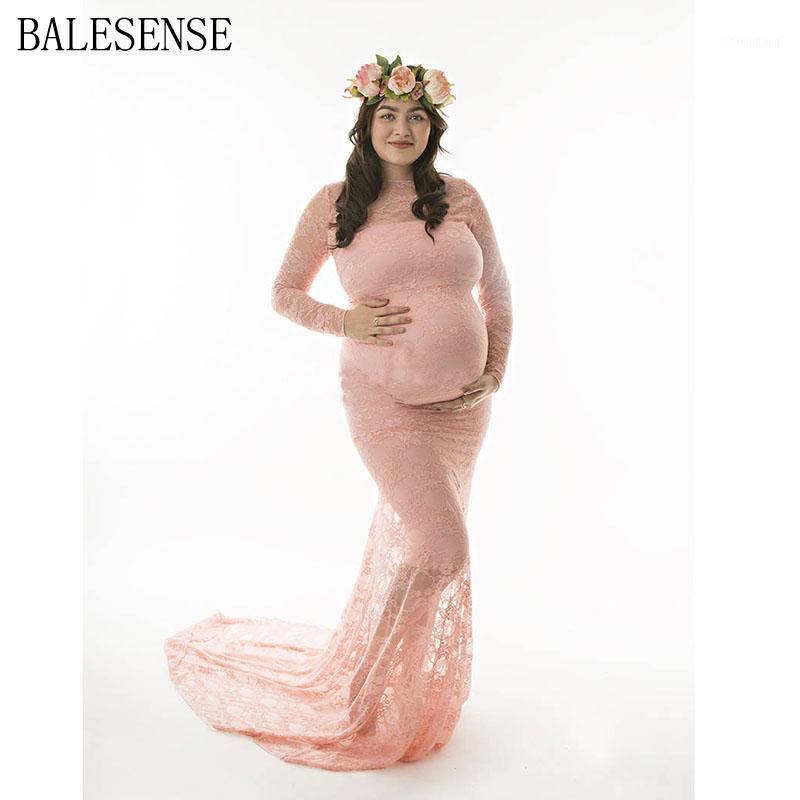 

Long Sleeve Lace Maxi Maternity Dresses Elegant Pregnant Women Baby Shower Dress Maternity Clothes Pregnancy Dress Photography1, Beige